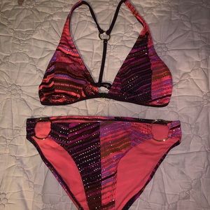 Super cute pink multicolored bikini